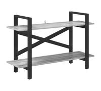 HETFTJN Bibliothèque Industrielle, Étagère de Rangement Ouverte 2 Niveaux, Meuble Salon ou Bureau en Bois d'Ingénierie et Acier, Gris Sonoma, 100 x 33,5 x 64 cm