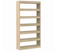 HETFTJN Bibliothèque Moderne en Bois d'ingénierie, Étagère de Rangement 6 Niveaux, 100 x 30 x 198 cm, Design Scandinave pour Salon et Bureau, Couleur Chêne Sonoma