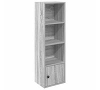 HETFTJN Bibliothèque Sonoma Gris 31x24x102 cm, Meuble de Rangement en Bois d'Ingénierie avec Étagères et Porte Réversible, Colonne de Rangement Compacte pour Salon, Bureau et Entrée