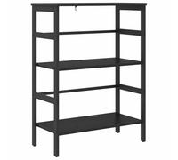 HETFTJN Bibliothèque Style Industriel 2 Étagères, Meuble de Rangement 60 x 29,5 x 81 cm en Bois d'ingénierie et Acier, Étagère Basse pour Salon Bureau, Chêne Noir