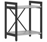 HETFTJN Bibliothèque Style Industriel, étagère de Rangement compacte avec Cadre en Acier Noir et Bois d'ingénierie, Finition Sonoma Gris, 40 x 30 x 50 cm, Meuble pour Salon et Bureau