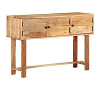 HETFTJN Buffet 115x35x75 cm en Bois d'Acacia Massif, Meuble de Rangement Design avec 3 Portes, Grand Buffet Bas Élégant pour Salon, Salle à Manger et Entrée, Finition Naturelle