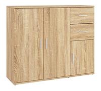 HETFTJN Buffet Bas de Rangement, Enfilade Meuble de Salon et Console d'Entrée, Buffet Classique en Bois d'Ingénierie avec Compartiments, 91 x 29,5 x 75 cm, Chêne Sonoma