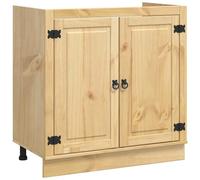 HETFTJN Buffet Bas de Rangement, Meuble de Salon en pin Massif avec 2 Portes, Cabinet de Salle à Manger Design Moderne, Structure Robuste, 80 x 46 x 81 cm, Brun Miel