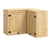 HETFTJN Buffet Bas en Pin Massif Gamme Ski, Meuble de Rangement avec 2 Portes et Étagère pour Salon ou Salle à Manger, Armoire en Bois Robuste au Design Moderne, Brun Miel, 80 x 80 x 60 cm