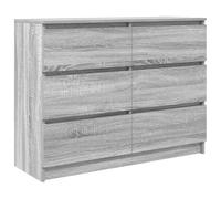 HETFTJN Buffet Bas Salon Gris Sonoma 100x35x76 cm Meuble de Rangement en Bois d'Ingénierie Commode Chic pour Salle à Manger Entrée Couloir Coup de Cœur Design Minimaliste