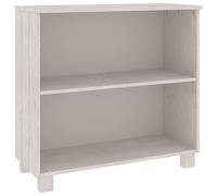 HETFTJN Buffet Blanc 85x35x80 cm en Bois de Pin Massif - Bahut Scandinave 2 Étagères pour Salon et Salle à Manger - Meuble de Rangement Robuste et Élégant Gamme HAMAR