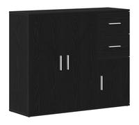 HETFTJN Buffet de Salon Chêne Noir 91 x 29,5 x 75 cm Buffet Bas et Console de Rangement Moderne en Bois d'Ingénierie avec Étagères pour Salon Entrée et Bureau