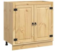 HETFTJN Buffet de Salon en Pin Massif Ski, Armoire de Rangement Moderne avec 2 Portes et Étagère, Meuble Bas Style Scandinave pour Salle à Manger et Séjour, Brun Miel, 80 x 46 x 81,5 cm