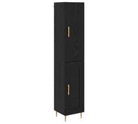 HETFTJN Buffet Haut Armoire de Rangement 2 Pièces en Bois d'Ingénierie avec 2 Portes, Meuble Colonne Moderne pour Salon et Salle à Manger, Chêne Noir, 34,5 x 34 x 180 cm