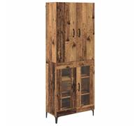HETFTJN Buffet Haut Armoire de Salon en Bois d'Ingénierie, Meuble de Rangement Mural avec 2 Portes et Étagères pour Séjour, Couleur Bois Ancien, Dimensions 69,5 x 34 x 180 cm