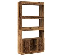 HETFTJN Buffet Haut avec Rangement, Bibliothèque Design Vieux Bois 92x33x180 cm, Armoire de Rangement multifonctionnelle en Bois d'ingénierie pour Salon et Bureau