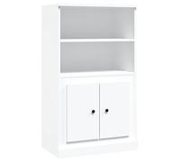 HETFTJN Buffet Haut Blanc 60x35,5x103,5 cm Bois d'Ingénierie, Cabinet de Rangement Moderne avec Portes et Étagères pour Salon, Salle à Manger, Entrée et Bureau