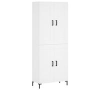 HETFTJN Buffet Haut Blanc 69,5x34x180 cm en Bois d'Ingénierie et Fer | Armoire de Rangement Stylée avec Portes pour Salon, Salle à Manger et Cuisine | Meuble Vaisselier Moderne Gain de Place