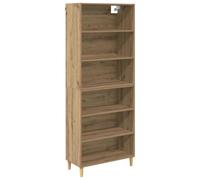 HETFTJN Buffet Haut Chêne Artisanal 69,5x32,5x180 cm - Vaisselier Moderne en Bois d'Ingénierie pour Salle à Manger et Salon, Meuble de Rangement Stylé avec Étagères Spacieuses