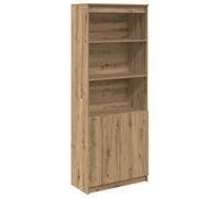 HETFTJN Buffet Haut Chêne Artisanal 70x35x180 cm - Meuble de Rangement en Bois d'Ingénierie avec Portes et 5 Étagères - Armoire de Salon, Salle à Manger, Entrée et Bureau