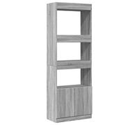 HETFTJN Buffet Haut de Rangement 63x33x180 cm, Armoire Bibliothèque Moderne en Bois d'Ingénierie, Meuble Colonne pour Salon, Bureau, Entrée, Coloris Sonoma Gris, Design Stable et Pratique