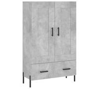 HETFTJN Buffet Haut Gris Béton 69,5x31x115 cm, Meuble de Rangement Salon et Séjour en Bois d'Ingénierie et Métal, Armoire Moderne avec Étagères pour Vaisselle et Décorations