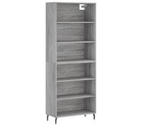 HETFTJN Buffet Haut Sonoma Gris 69,5x32,5x180 cm - Meuble de Rangement en Bois d'Ingénierie et Métal - Armoire Haute Stylée avec Grand Espace pour Salon, Salle à Manger et Cuisine