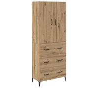 HETFTJN Buffet Haut Suspendu Chêne Artisanal 69,5x34x180 cm Meuble de Rangement Mural Vertical avec Porte et Tiroir pour Salon et Salle à Manger Moderne