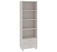 HETFTJN Buffet Haut Vaisselier Blanc 60x35x180 cm en Bois de Pin Massif, Armoire de Rangement avec Étagères et Tiroirs pour Salon, Salle à Manger et Bureau, Gamme HAMAR