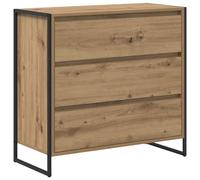 HETFTJN Buffet Meuble Bas de Rangement Style Industriel en Bois d'Ingénierie et Acier avec Tiroir Bahut pour Salon Cuisine Entrée Chêne Artisan 79 x 36 x 75,5 cm