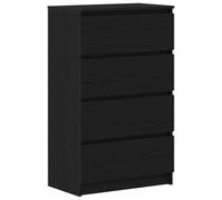 HETFTJN Buffet Meuble de Rangement Chêne Noir 60x35x98,5 cm en Bois d'Ingénierie avec 4 Tiroirs, Bahut Moderne et Élégant pour Salon, Salle à Manger, Entrée et Chambre