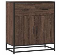 HETFTJN Buffet Meuble de Rangement en Bois d'Ingénierie et Métal, Commode Industrielle avec Poignées pour Salon, Entrée, Cuisine et Couloir, Chêne Marron, 68 x 35 x 76 cm