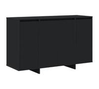 HETFTJN Buffet Noir 120x41x75 cm en Bois d'Ingénierie - Bahut Moderne avec 4 Portes et 3 Étagères de Rangement - Meuble Bas Chic pour Salon, Salle à Manger et Bureau Contemporain