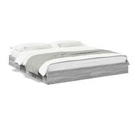 HETFTJN Cadre de Lit 180x200 cm avec 4 Tiroirs de Rangement, Structure de Lit Double en Bois d'Ingénierie et Lattes, Sommier pour Adulte sans Matelas, Gris Sonoma
