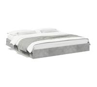 HETFTJN Cadre de Lit 180x200 cm avec 4 Tiroirs de Rangement, Structure de Lit Double en Bois d'Ingénierie pour Chambre d'Adulte, Sommier à Lattes Intégré, Gris Béton