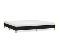 HETFTJN Cadre de Lit 200x200 cm sans Matelas, Structure de Lit Double Moderne en Tissu Noir avec Sommier à Lattes en Contreplaqué pour Chambre Adulte et Suite Parentale