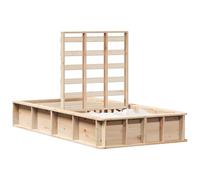 HETFTJN Cadre de Lit 90x200 cm en Bois de Pin Massif, Sommier à Lattes Inclus, Lit Simple 1 Place pour Chambre d'Adulte ou d'Ado, Design Moderne et Chaleureux, Marron