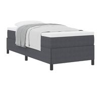 HETFTJN Cadre de Lit à Ressorts 100 x 200 cm, Lit Simple Box Spring en Velours Côtelé Gris Foncé avec Sommier à Lattes et Pieds Stables, Meuble de Chambre Adulte Moderne