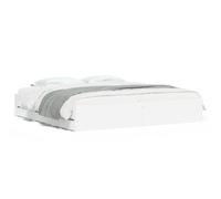HETFTJN Cadre de Lit avec Tiroirs 180x200 cm, Structure de Lit Double en Bois d'Ingénierie Blanc avec Sommier à Lattes et 6 Tiroirs de Rangement pour Chambre à Coucher