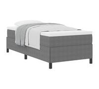 HETFTJN Cadre de Lit Box Spring 90 x 200 cm, Lit Simple en Velours Côtelé Gris Clair, Sommier Tapissier avec Cadre à Lattes en Bois Massif et Pin pour Adulte, Meuble de Chambre