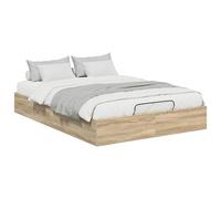 HETFTJN Cadre de Lit Ottoman avec Coffre de Rangement Chêne Sonoma 203 x 120 x 25 cm, Structure de Lit Relevable en Bois d'Ingénierie pour Chambre d'Adulte ou d'Ado