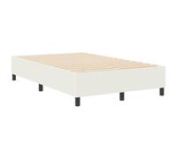 HETFTJN Cadre de Lit Plateforme 120x190 cm Crème, Structure de Lit Petit Double en Velours Côtelé et Bois Massif avec Sommier à Lattes Intégré, Lit Moderne pour Chambre