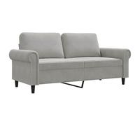 HETFTJN Canapé 2 Places en Velours Gris Clair, Petit Canapé Droit Rembourré avec Cadre en Métal 172 x 77 x 80 cm, Sofa Moderne pour Salon, Bureau et Espace de Détente