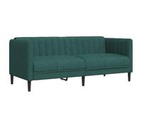 HETFTJN Canapé 2 Places Vert Foncé en Tissu Rembourré, Divan de Salon Moderne avec Pieds Robustes, Grand Sofa Confortable pour Séjour, Bureau et Entrée, 176 x 76,5 x 74,5 cm