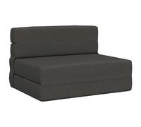 HETFTJN Canapé-Lit Pliant 1 Place en Tissu Gris Foncé, Chauffeuse Pliable 190 x 70 x 15 cm avec Rembourrage Mousse, Matelas de Sol Convertible pour Salon et Bureau