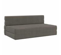 HETFTJN Canapé-Lit Pliant 2 Places Gris Clair 203 x 152 x 15 cm - Chauffeuse Convertible en Velours Côtelé avec Mousse pour Salon, Chambre et Lit d'Appoint Pliable