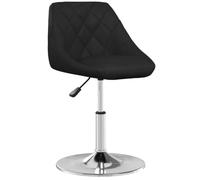 HETFTJN Chaise de Salle à Manger Noir en Similicuir - Tabouret de Bar Pivotant à 360° avec Hauteur Réglable par Vérin à Gaz - Siège Rembourré et Pied en Acier Chromé pour Cuisine, Bureau et Café