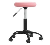 HETFTJN Chaise de Salle à Manger Pivotante en Velours Rose - Tabouret de Cuisine Réglable en Hauteur avec roulettes et Vérin à Gaz - Siège Confortable pour Bar et Coin Repas