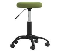 HETFTJN Chaise de Salle à Manger Pivotante en Velours Vert Clair - Tabouret de Cuisine Réglable en Hauteur avec roulettes et Vérin à Gaz - Siège Confortable pour Coin Repas et Bar Maison