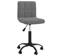 HETFTJN Chaise de Salle à Manger Pivotante Réglable en Hauteur Fauteuil de Bureau Velours Gris Foncé avec roulettes Vérin à Gaz Siège Confortable pour Salon Cuisine Coiffeuse Design Moderne