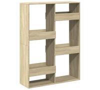 HETFTJN Cloison de séparation 100x33x135cm, Bibliothèque avec 6 étagères, Meuble de Rangement Ouvert pour Salon et Bureau, Bois d'ingénierie Coloris Chêne Sonoma