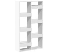 HETFTJN Cloison de séparation 100x33x175 cm, Étagère de Rangement avec 8 niches, Bibliothèque Ouverte en Bois d'ingénierie, Meuble décoratif pour Salon, Blanc