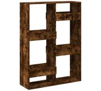 HETFTJN Cloison de séparation, Bibliothèque avec 6 étagères, Meuble de Rangement décoratif pour Salon et Bureau, Coloris chêne fumé, Bois d'ingénierie, 100x33x135 cm
