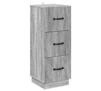 HETFTJN Commode à Tiroirs Sonoma Gris 33 x 34,5 x 87 cm, Meuble de Rangement en Bois d'Ingénierie avec 3 Tiroirs Spacieux, Chiffonnier Vintage Rustique pour Salon et Bureau